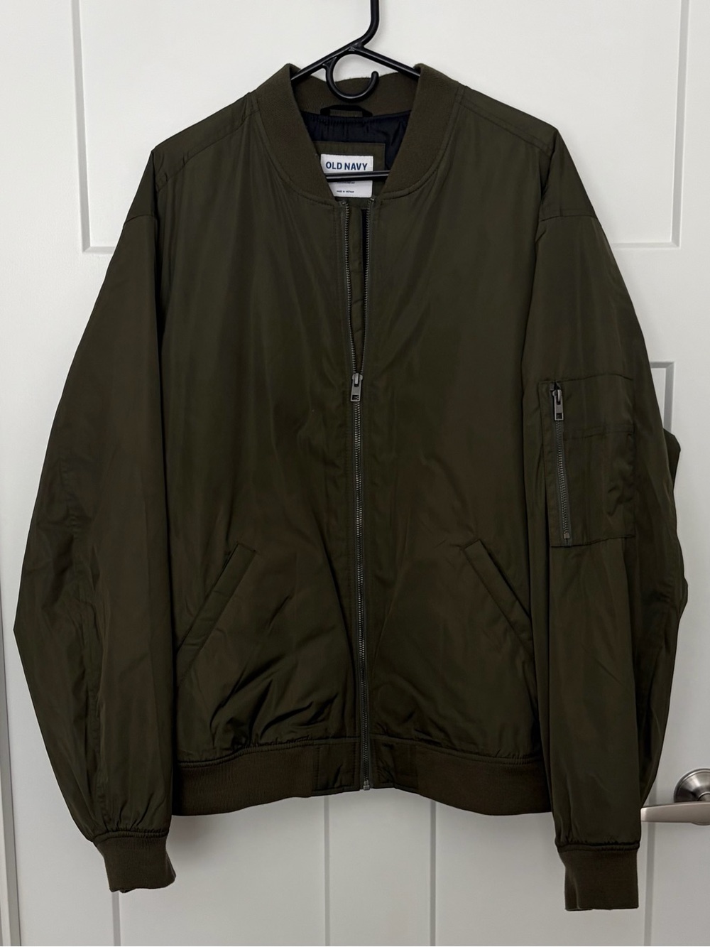 Old Navy Full Zip Water Resistant Bomber Jacket Olive Green XXL